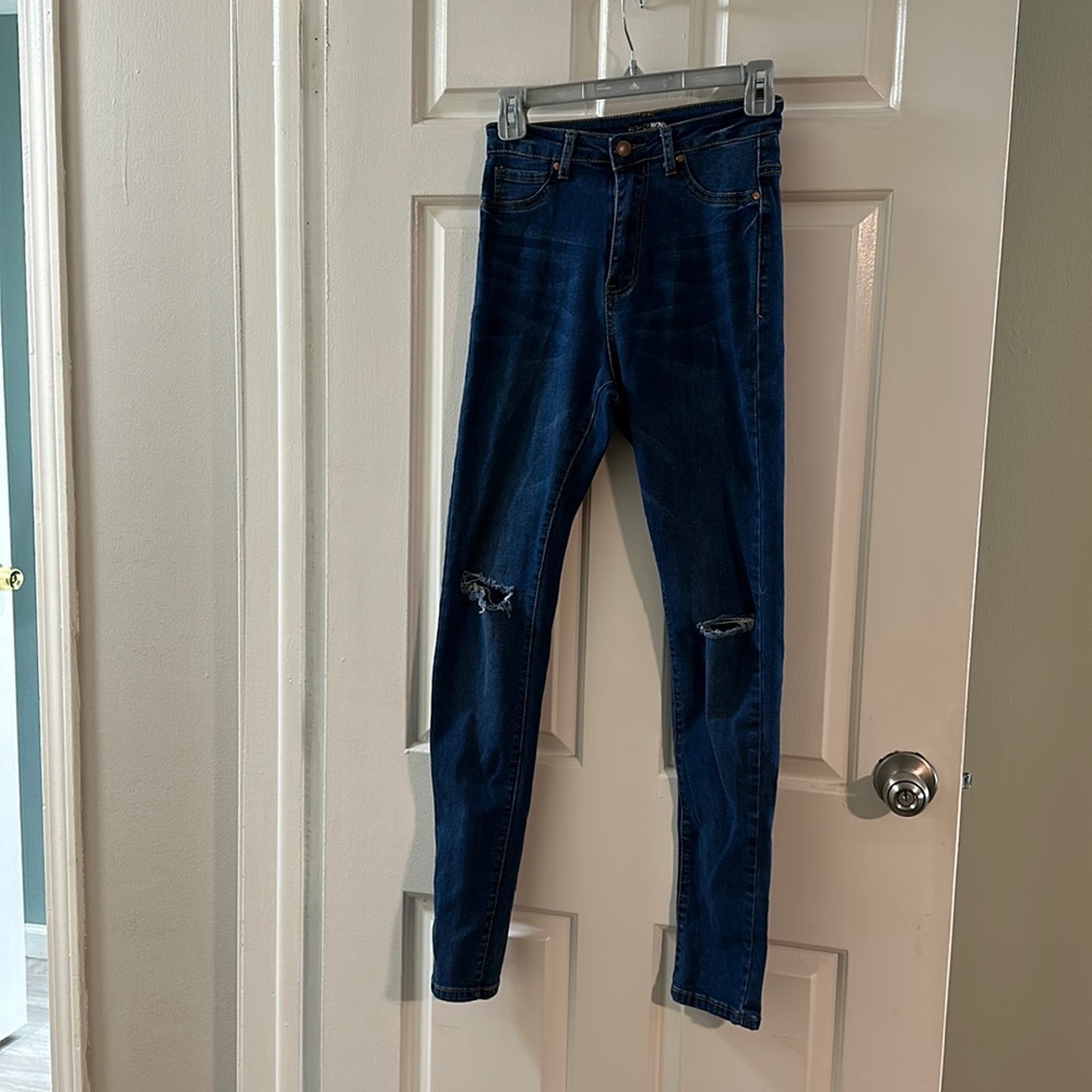 Dark denim skinny jeans